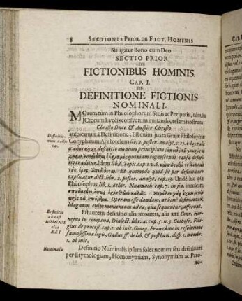 Sectio Prior De Fictionibus Hominis.