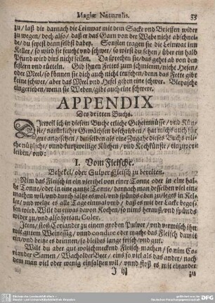 APPENDIX Des dritten Buchs.