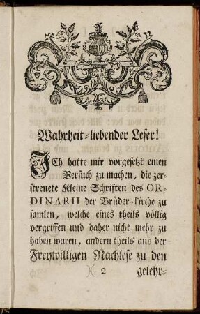 Wahrheit-liebender Leser!