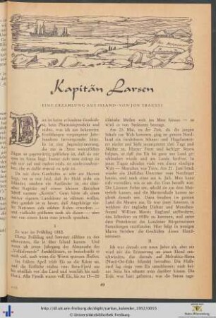 Kapitän Larsen. Eine Erzählung aus Island.