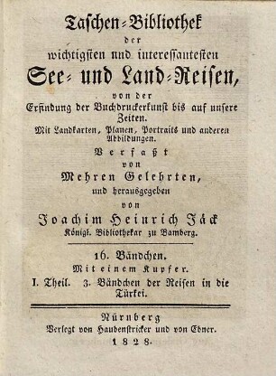 Taschen-Bibliothek der wichtigsten und interessantesten Reisen in die Türkei, 1,3