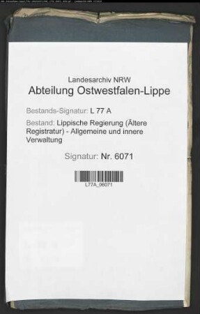 Prüfung des Apothekers Heinrich Wachsmuth zu Schwalenberg