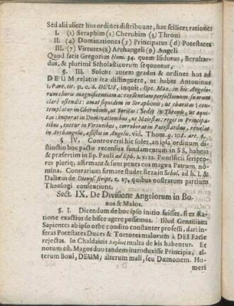 Sect. IX. De Divisione Angelorum in Bonos & Malos.