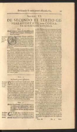 Sectio VI. De Secundo Et Tertio Genere Affinitatis, item Cognatis Utriusque Conjugis.