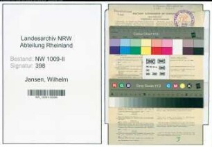 Entnazifizierung Wilhelm Jansen , geb. 13.01.1902 (Postschaffner)