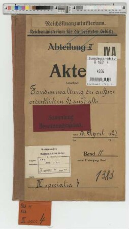 Fondverwaltung des außerordentlichen Haushalts: Bd. 11