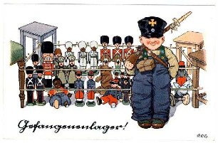Kriegspostkarte Nr. 62, "Gefangenenlager!"