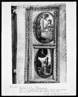 Epistolarium de tempore et de laudis — Zwei aufgeklebte historisierte Initialen