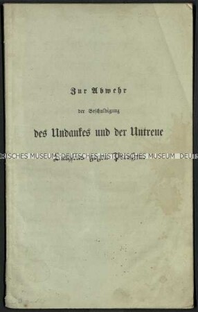 Abhandlung über die Hilfe Preußens bei der Niederschlagung des Dresdner Maiaufstandes 1849