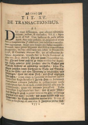 Tit. XV. De Transactionibus