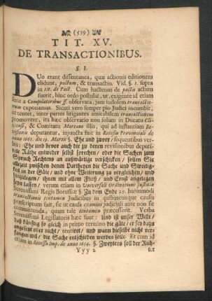 Tit. XV. De Transactionibus