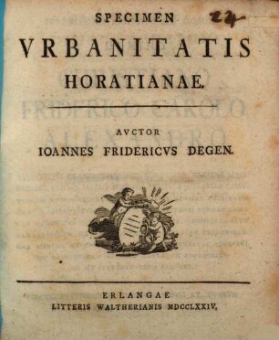 Specimen urbanitatis Horatianae