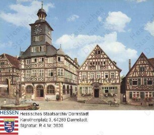 Heppenheim an der Bergstraße, Marktplatz mit Rathaus