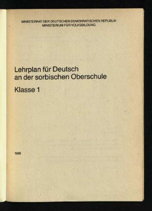 1987: Klasse 1