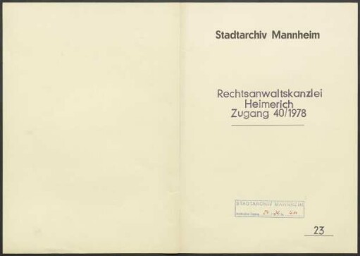 Hessische Hölzerwerke, Waldmichelbach/Odenwald (Inhaber: Heinrich Schlerf) - Strafverfolgung, Haftsache