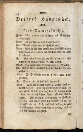 Drittes Hauptstück. Forst-Naturgeschichte.