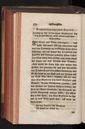 Sechsundzwanzigstes Kapitel. Fortsetzung des kurzweiligen Abentheuers mit dem Puppenspieler, nebst andern trefflichen Schwänken