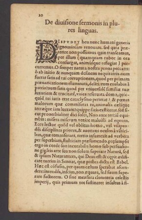 De divisione sermonis in plures linguas.
