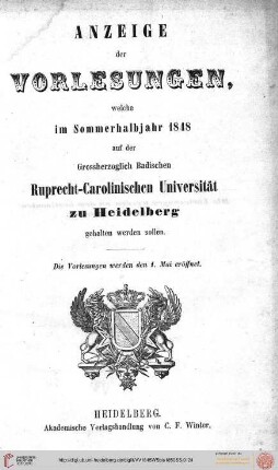 Sommersemester 1848