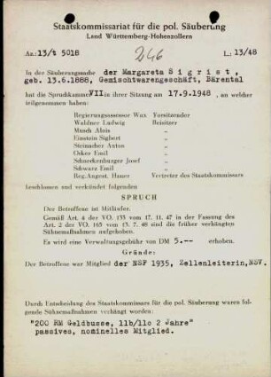 Sigrist, Margareta
