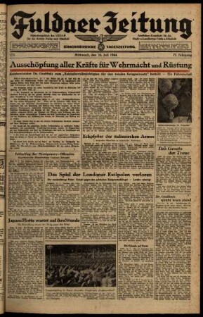 Ausgabe vom Mittwoch, den 26. Juli 1944.