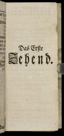 Das Erste Zehend.