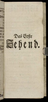 Das Erste Zehend.