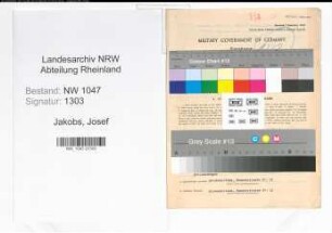 Entnazifizierung Josef Jakobs , geb. 06.10.1900 (Angestellter)