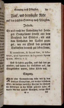 Fünf, und dreyßigste Rede auf den sechsten Sonntag nach Pfingsten.