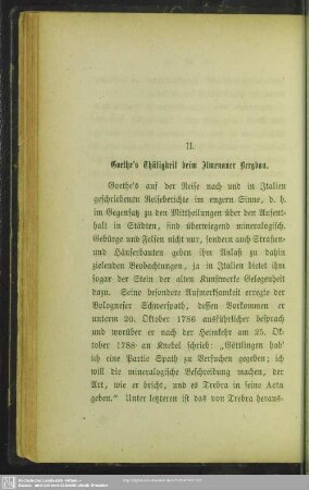 II. Goethe's Thätigkeit beim Ilmenauer Bergabu
