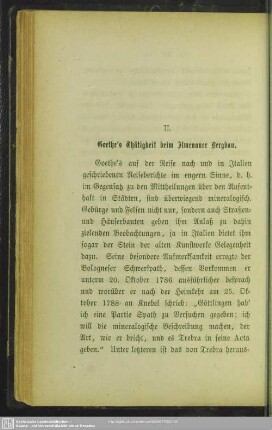 II. Goethe's Thätigkeit beim Ilmenauer Bergabu