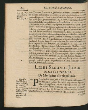 Dialogus Tertius. De messia in reliquis psalmis.