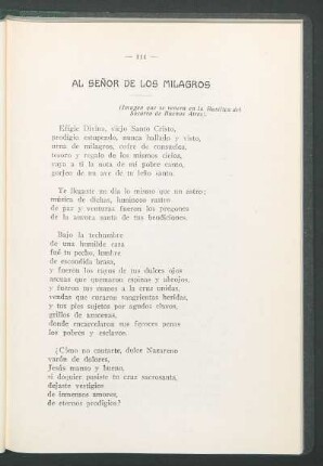 Al Señor de los Milagros