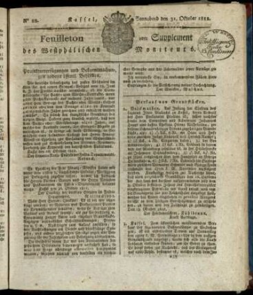 No. 88, Sonnabend den 31. Oktober 1812