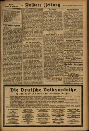 Zweite Ausgabe vom Sonntag, den 26. August 1923.