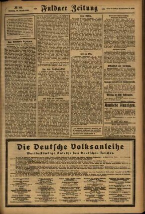 Zweite Ausgabe vom Sonntag, den 26. August 1923.