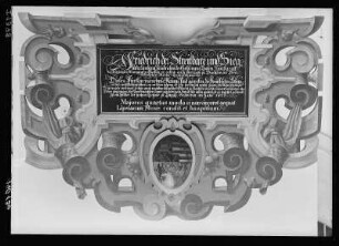 Inschrifttafel unter dem Bildnis Friedrichs des Streitbaren