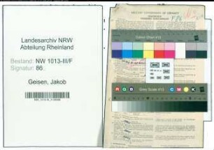 Entnazifizierung Jakob Geisen , geb. 26.04.1896 (Steuerinspektor)