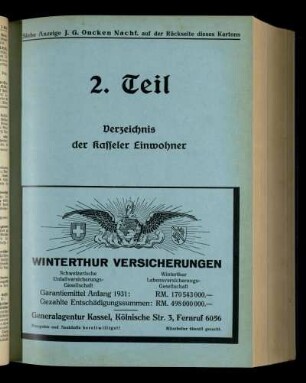 Verzeichnis der Kasseler Einwohner