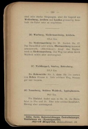 56) Warburg, Niedermarsberg, Arolsen