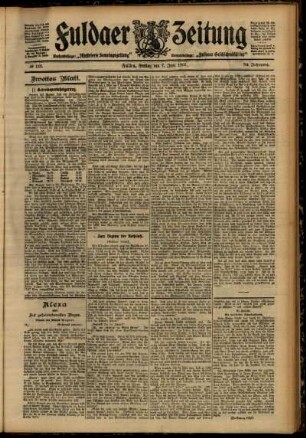 Zweite Ausgabe vom Freitag, den 07. Juni 1907.