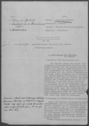 Auenstein-Abstatt: Pfarrbericht 1928