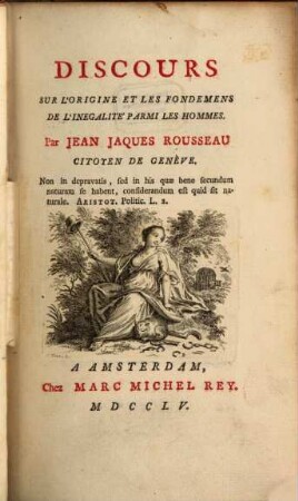 Discours Sur L'Origine Et Les Fondemens De L'Inégalité Parmi Les Hommes
