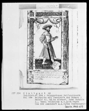 Welfenchronik — Rudolf 2. Graf von Altdorf gestorben 985-990, Folio 18verso