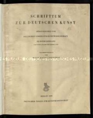 Bibliographie zur Deutschen Kunst, 6. Jahrgang 1938-1939
