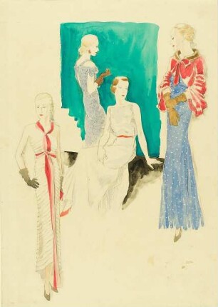 Frauen in Abendkleidern