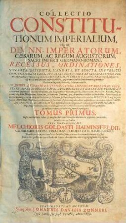 Collectio constitutionum imperialium. 1