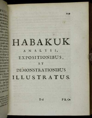 Habakuk Analysi, Expositionibus, et Demonstrationibus Illustratus.