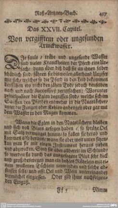 Das XXVII. Capitel. Von vergifftem oder ungesunden Trinckwasser.