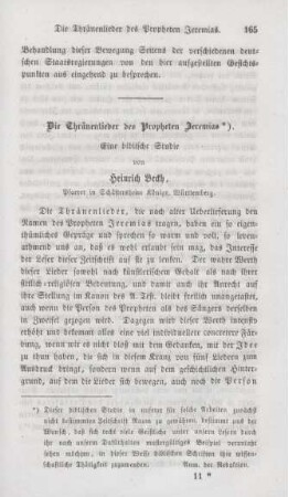 165-210 Die Thränenlieder des Propheten Jeremias : eine biblische Studie
